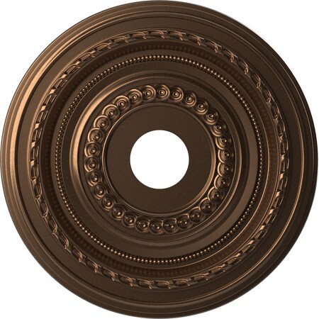 Cole PVC Ceiling Medallion (Canopies up to 5 1/8"), 19"OD x 3 1/2"ID x 1"P, Metallic Antique Brass